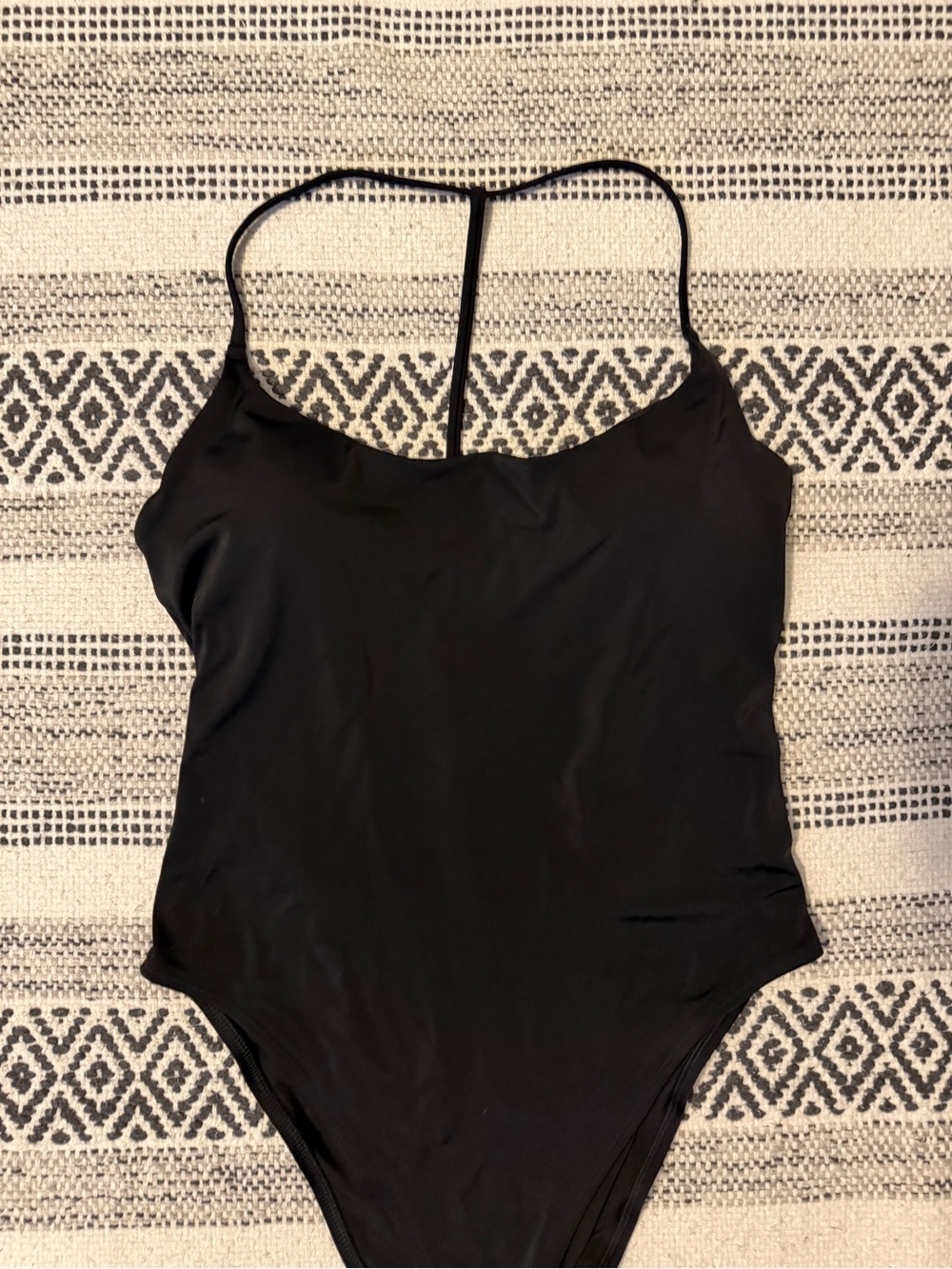 aerie Black T-Back Crossing One-Piece